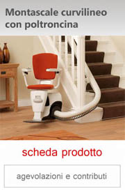 montascale curvilineo con poltroncina